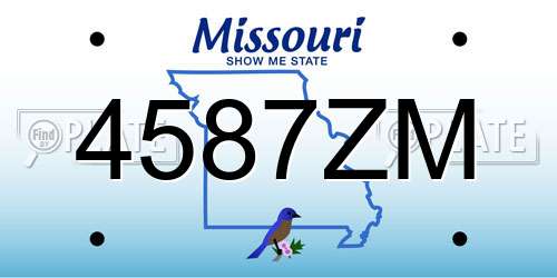 4587ZM Missouri License Plate