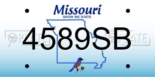 4589SB Missouri License Plate