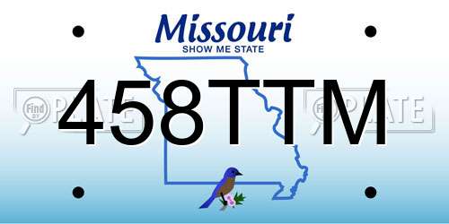 458TTM Missouri License Plate