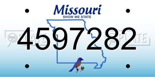 4597282 Missouri License Plate