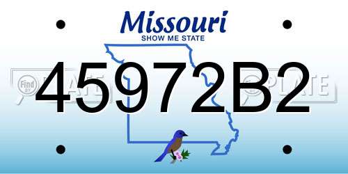 45972B2 Missouri License Plate