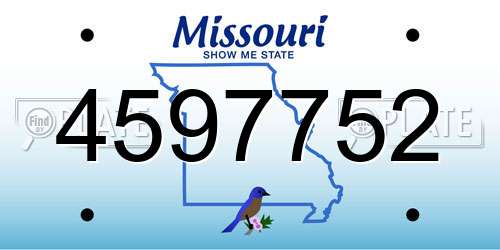 4597752 Missouri License Plate