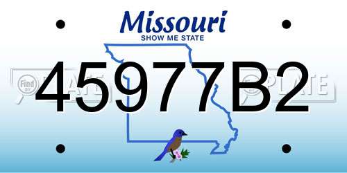45977B2 Missouri License Plate