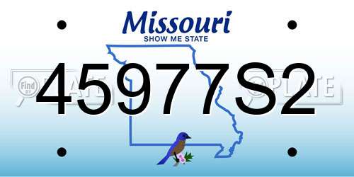 45977S2 Missouri License Plate
