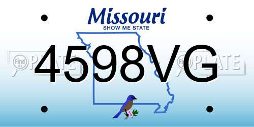 4598VG Missouri License Plate