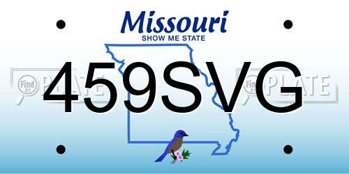 459SVG Missouri License Plate