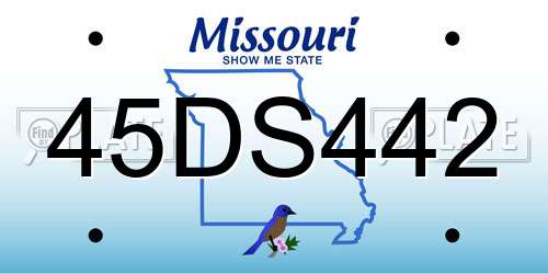45DS442 Missouri License Plate