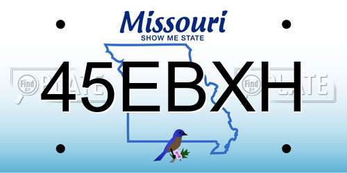 45EBXH Missouri License Plate