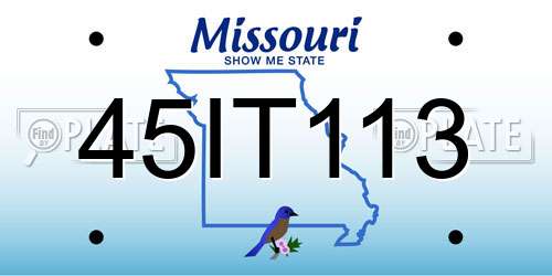 45IT113 Missouri License Plate
