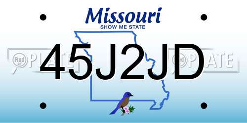 45J2JD Missouri License Plate
