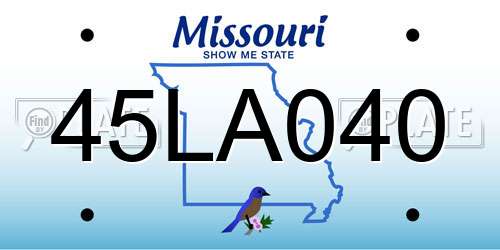 45LA040 Missouri License Plate