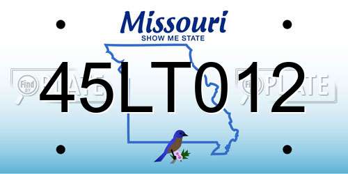45LT012 Missouri License Plate