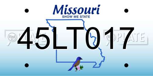45LT017 Missouri License Plate