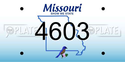 4603 Missouri License Plate