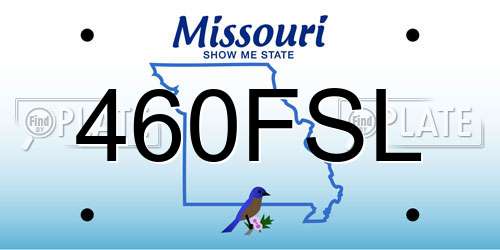 460FSL Missouri License Plate