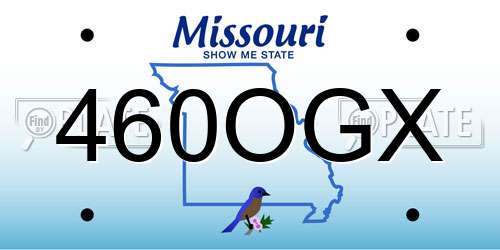 460OGX Missouri License Plate