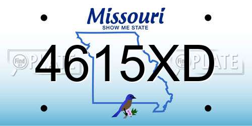 4615XD Missouri License Plate