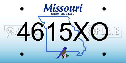 4615XO Missouri License Plate