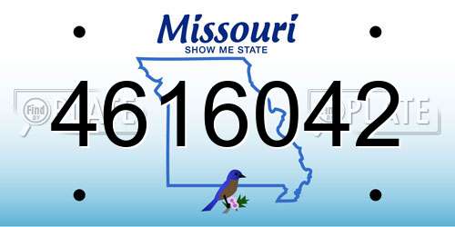 4616042 Missouri License Plate