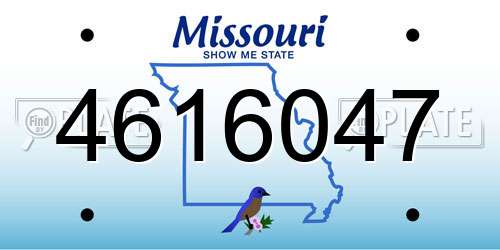 4616047 Missouri License Plate