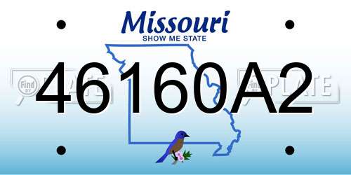 46160A2 Missouri License Plate