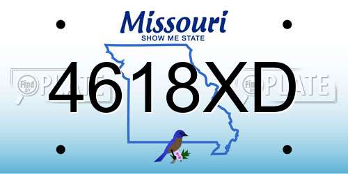 4618XD Missouri License Plate