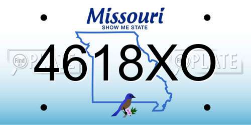4618XO Missouri License Plate