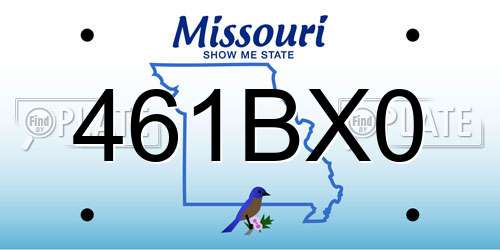 461BX0 Missouri License Plate