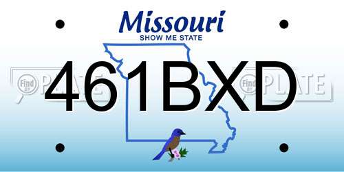 461BXD Missouri License Plate