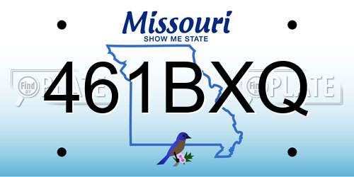 461BXQ Missouri License Plate