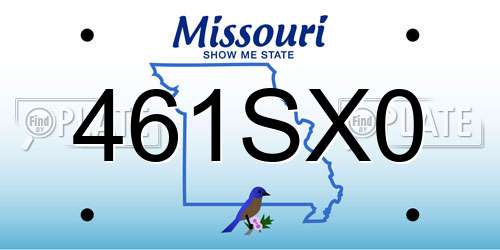 461SX0 Missouri License Plate