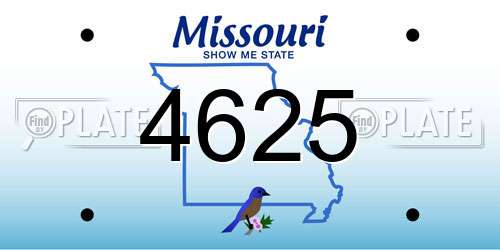 4625 Missouri License Plate
