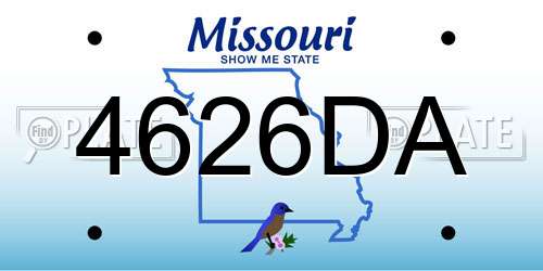 4626DA Missouri License Plate