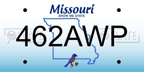 462AWP Missouri License Plate