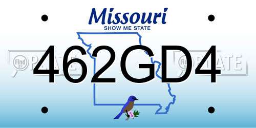 462GD4 Missouri License Plate
