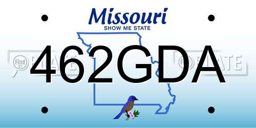 462GDA Missouri License Plate