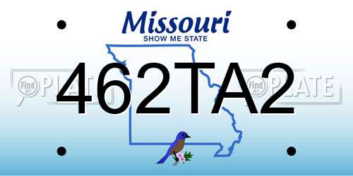 462TA2 Missouri License Plate