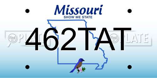 462TAT Missouri License Plate