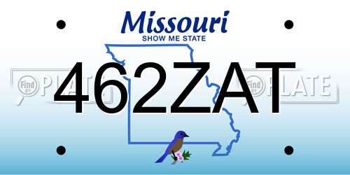 462ZAT Missouri License Plate
