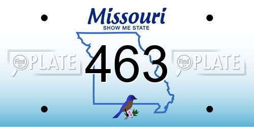 463 Missouri License Plate
