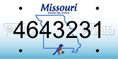 4643231 Missouri License Plate