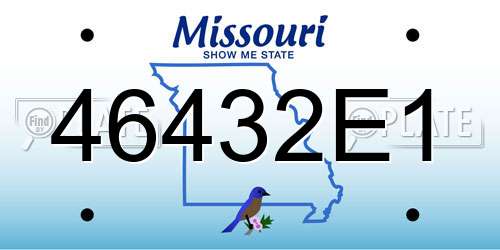 46432E1 Missouri License Plate