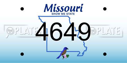 4649 Missouri License Plate