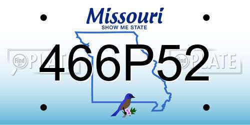 466P52 Missouri License Plate