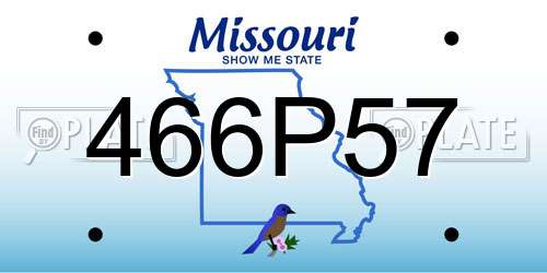 466P57 Missouri License Plate