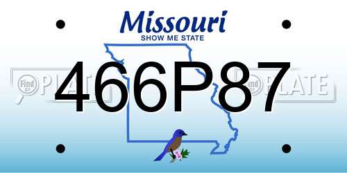 466P87 Missouri License Plate
