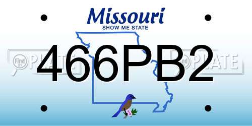 466PB2 Missouri License Plate