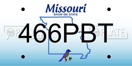 466PBT Missouri License Plate