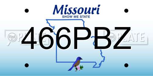 466PBZ Missouri License Plate