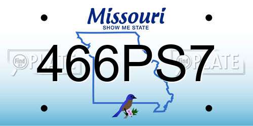 466PS7 Missouri License Plate